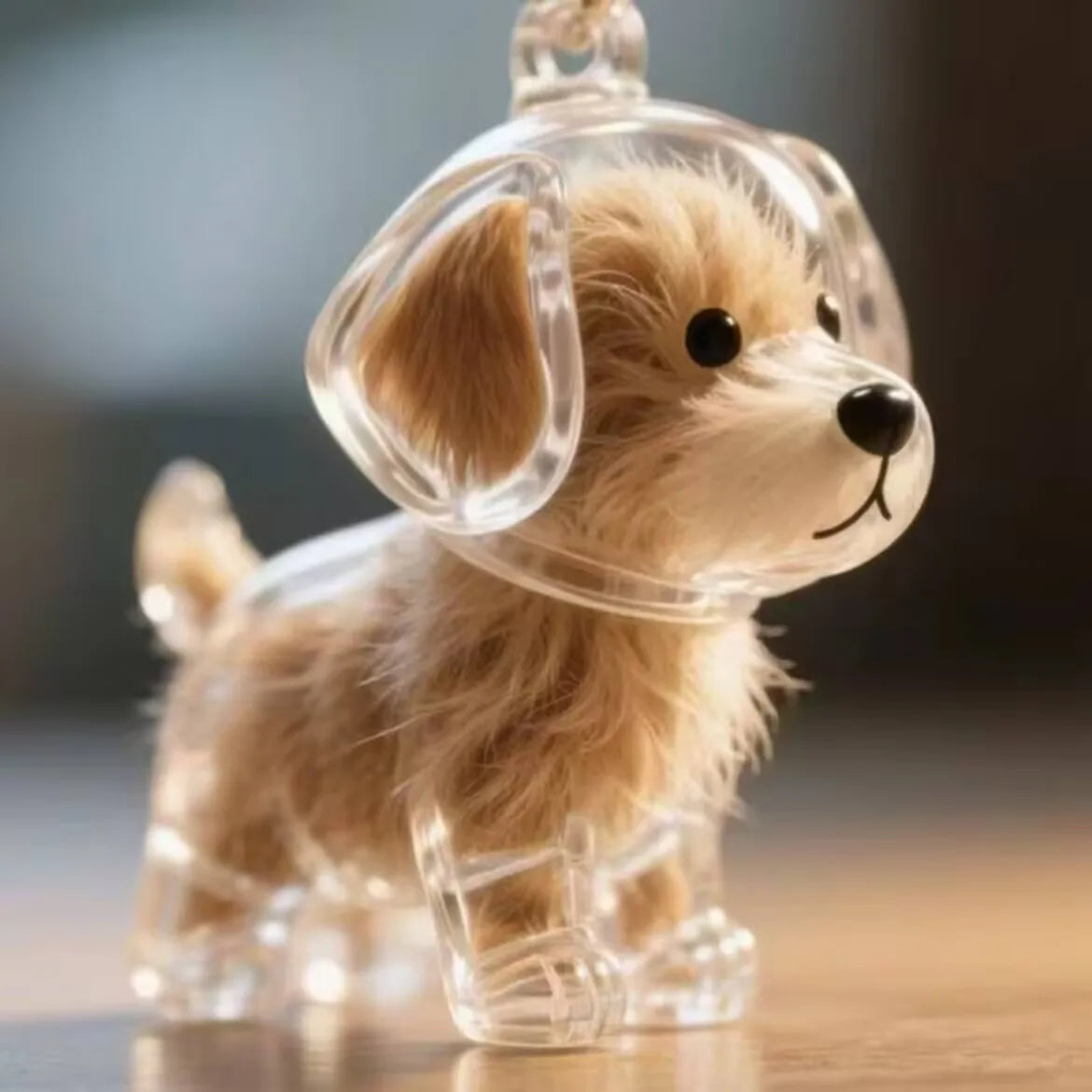 Clear Pet Hair Memorial Capsule DIY Dog Fur Keepsake Pendant for Keychain Puppy Hair Storage Container for Pet Lovers Gift