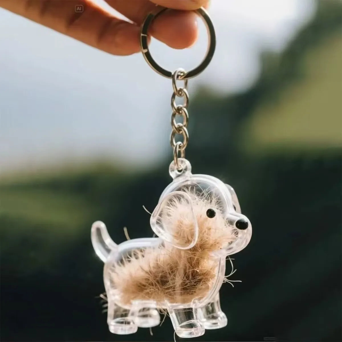 Clear Pet Hair Memorial Capsule DIY Dog Fur Keepsake Pendant for Keychain Puppy Hair Storage Container for Pet Lovers Gift